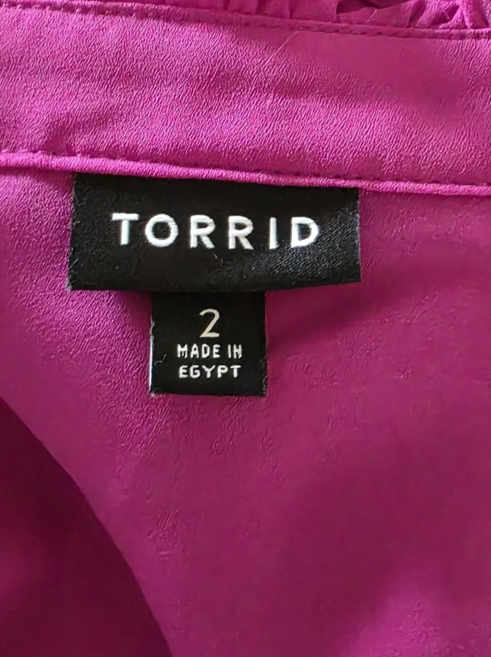 torrid Georgette Button-Down Raspberry Lantern Sleeve Shirt Blouse Plus Size 2X